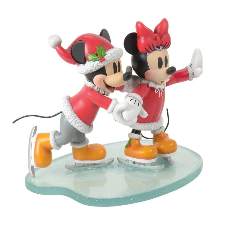 Disney Showcase Mickey & Minnie Christmas Ice Skating 6017371 - Image 3