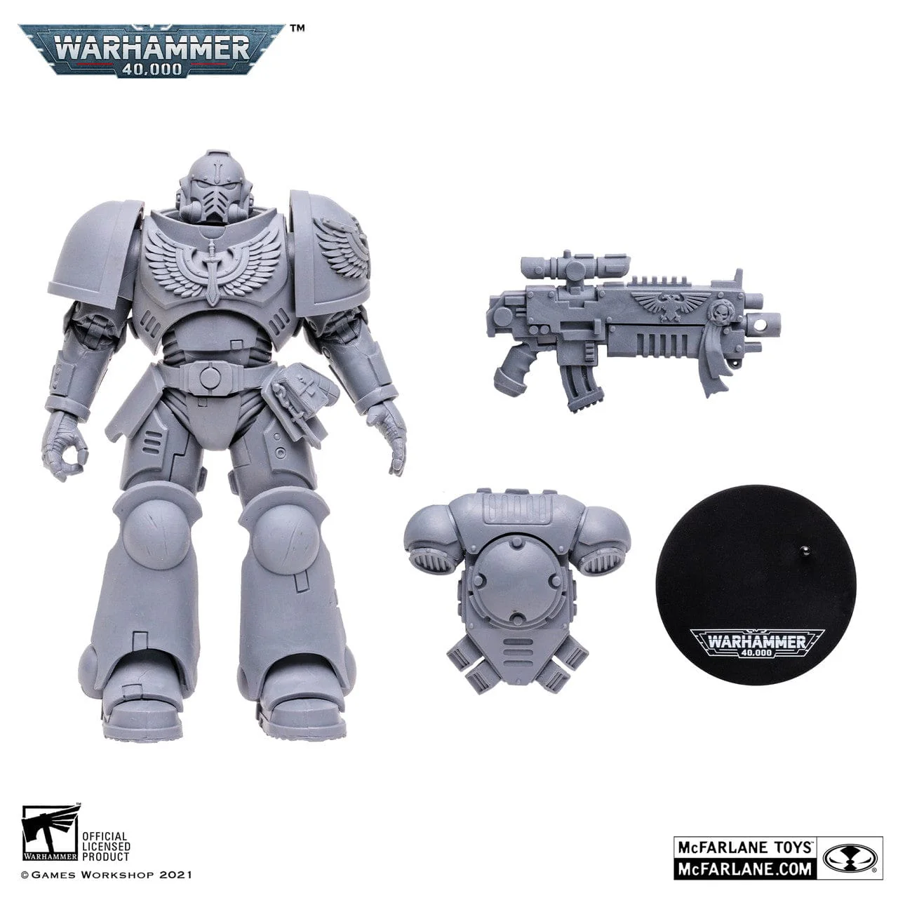 McFarlane Toys Warhammer 40,000 Dark Angels Assault Intercessor Unpainted Figure - Image 4